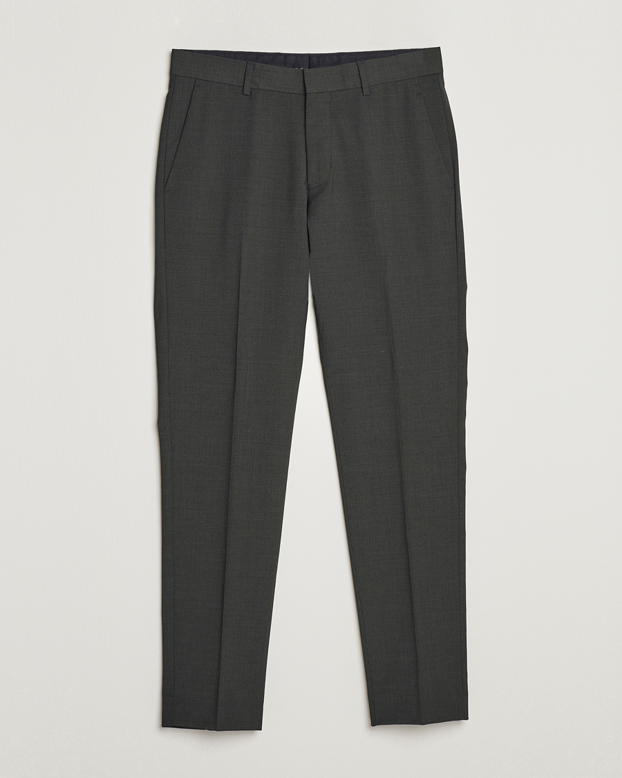 Uomini | Pantaloni | Tiger of Sweden | Tenuta Wool Travel Suit Trousers Olive Extreme