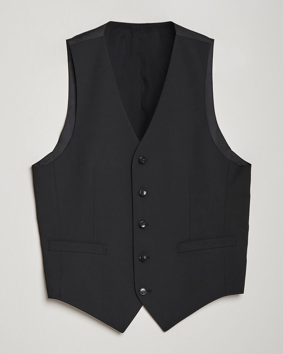 Uomini | Blazers | Tiger of Sweden | Wayde Wool Travel Waistcoat Black