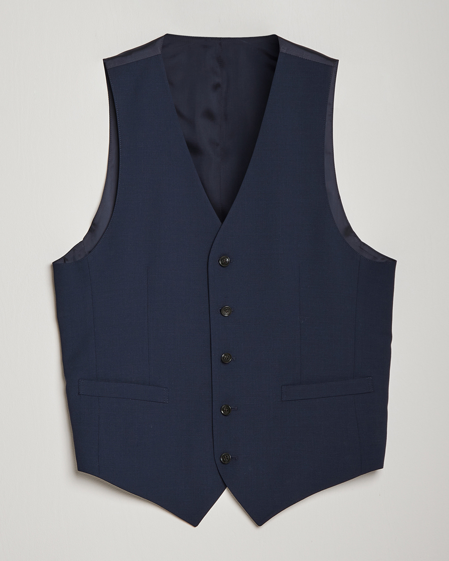 Uomini | Blazers | Tiger of Sweden | Wayde Wool Travel Waistcoat Royal Blue