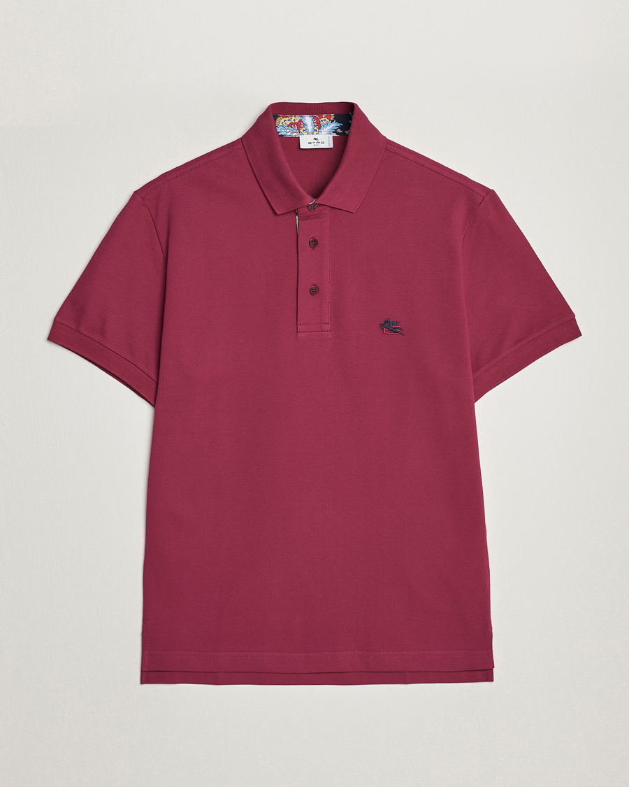 Uomini | Polo | Etro | Short Sleeve Contrast Paisley Polo Rosa