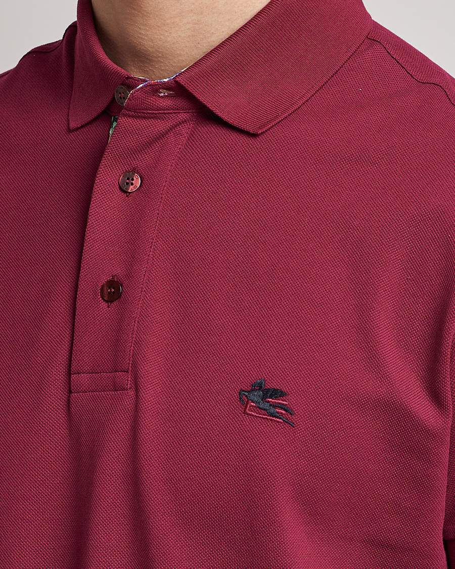 Uomini | Polo | Etro | Short Sleeve Contrast Paisley Polo Rosa