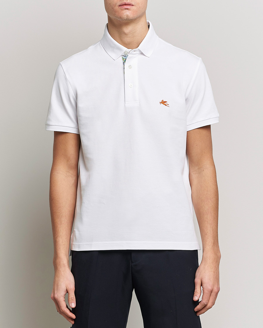 Uomini | Polo | Etro | Short Sleeve Contrast Paisley Polo White