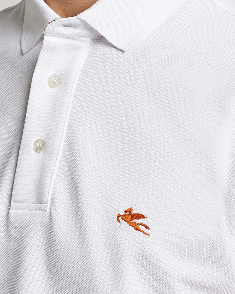 Uomini | Polo | Etro | Short Sleeve Contrast Paisley Polo White