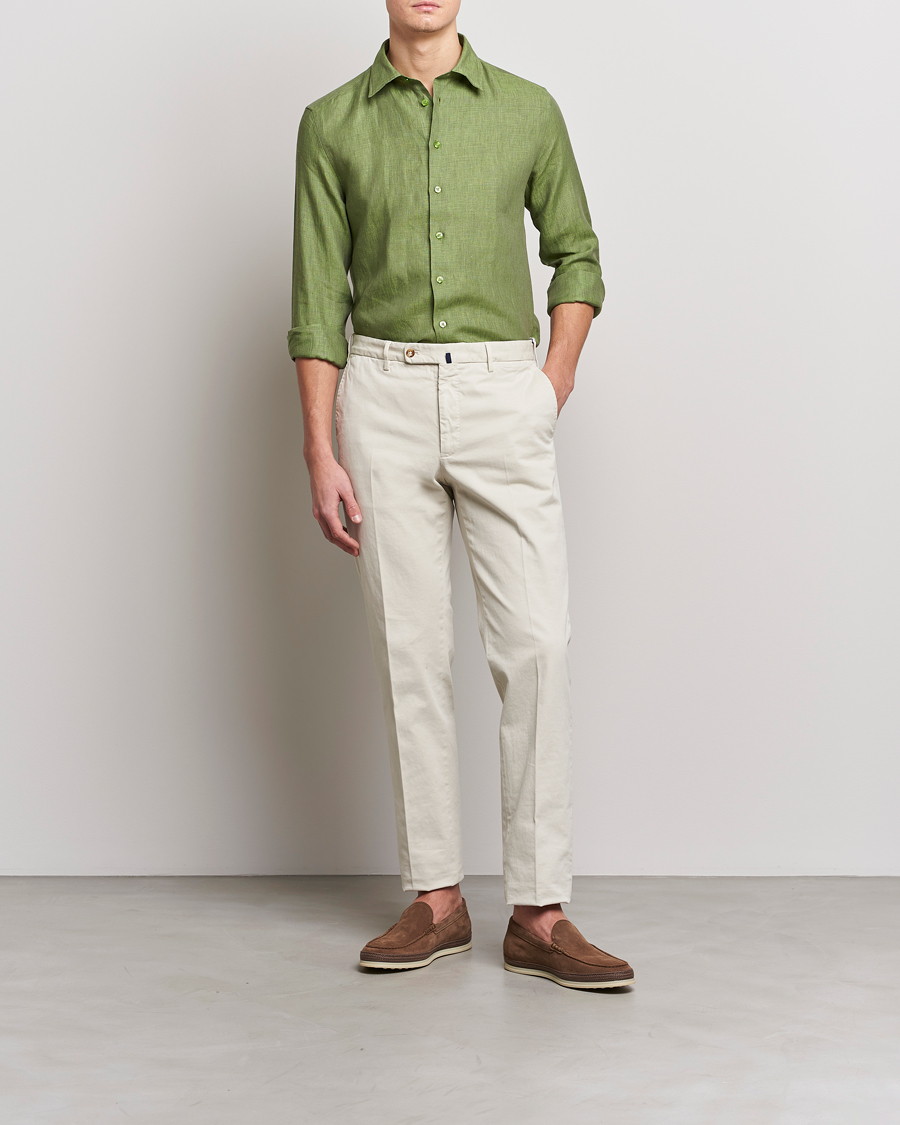 Uomini | Camicie | Etro | Linen Sport Shirt Green