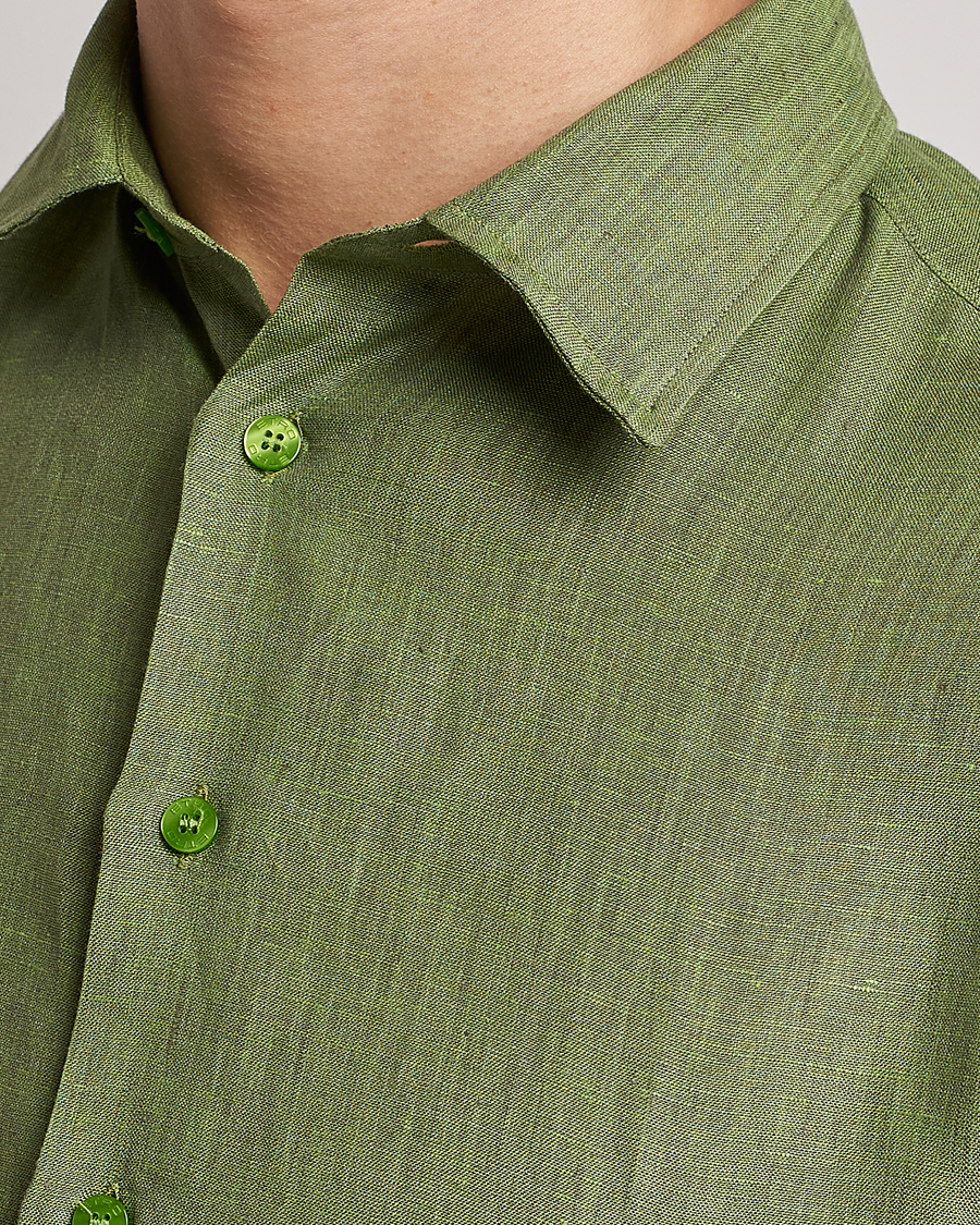 Uomini | Camicie | Etro | Linen Sport Shirt Green