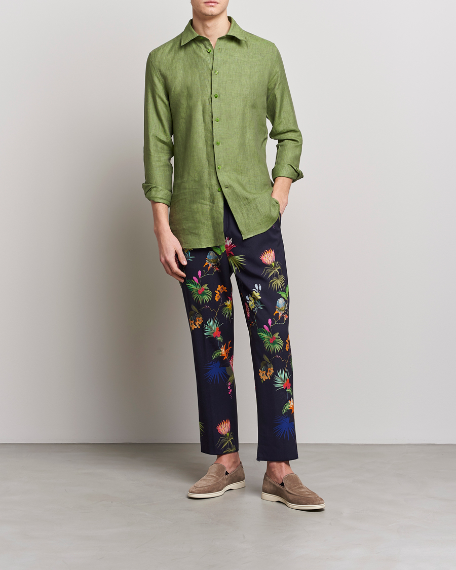 Uomini | Pantaloni | Etro | Printed Casual Trousers Navy