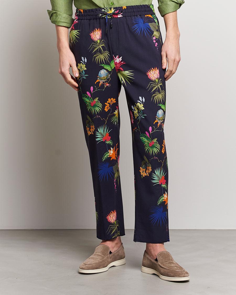 Uomini | Pantaloni | Etro | Printed Casual Trousers Navy