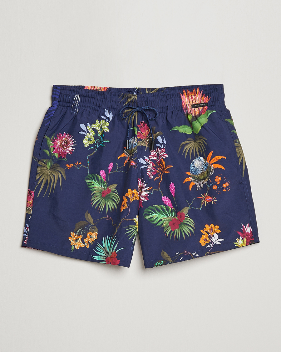 Uomini | Costumi da bagno | Etro | Floreale Printed Swim Trunks Navy