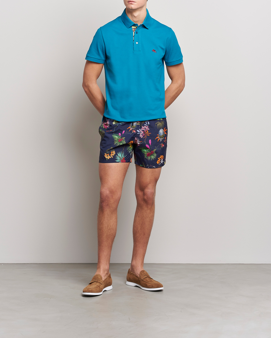 Uomini | Costumi da bagno | Etro | Floreale Printed Swim Trunks Navy