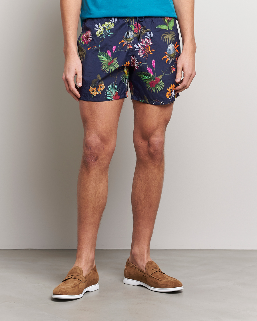 Uomini | Costumi da bagno | Etro | Floreale Printed Swim Trunks Navy