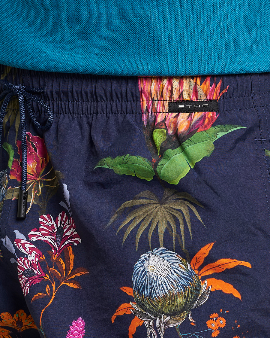 Uomini | Costumi da bagno | Etro | Floreale Printed Swim Trunks Navy