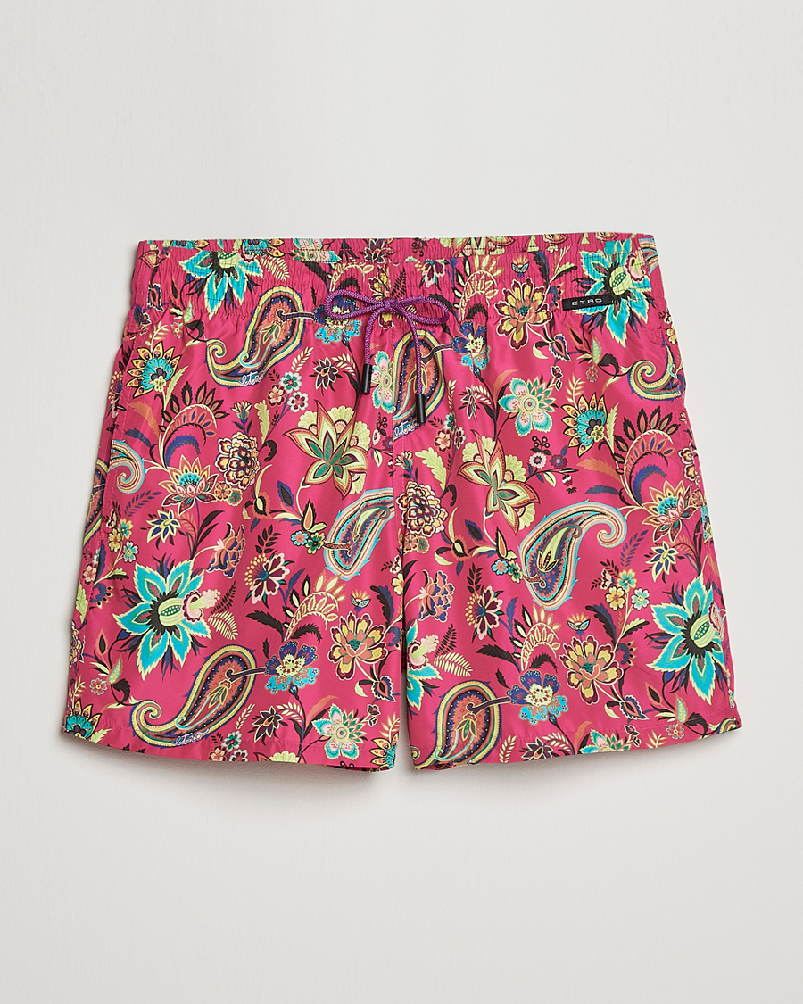 Uomini | Costumi da bagno | Etro | Floreale Printed Swim Trunks Rosa