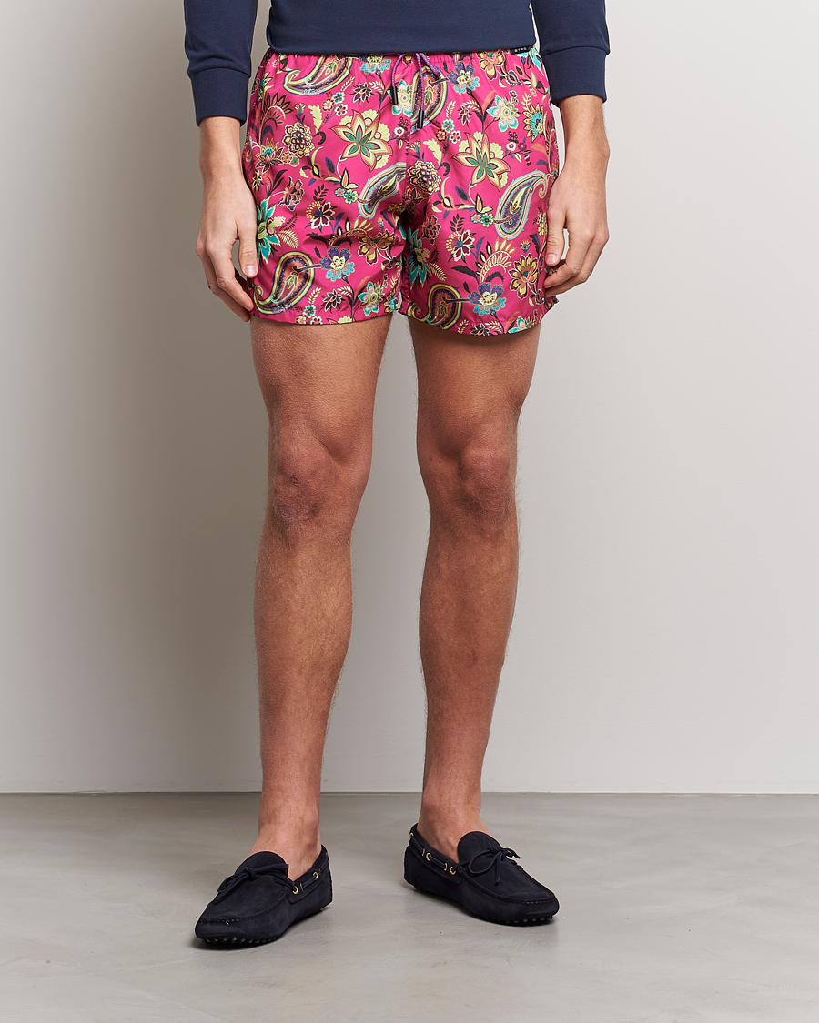 Uomini | Costumi da bagno | Etro | Floreale Printed Swim Trunks Rosa