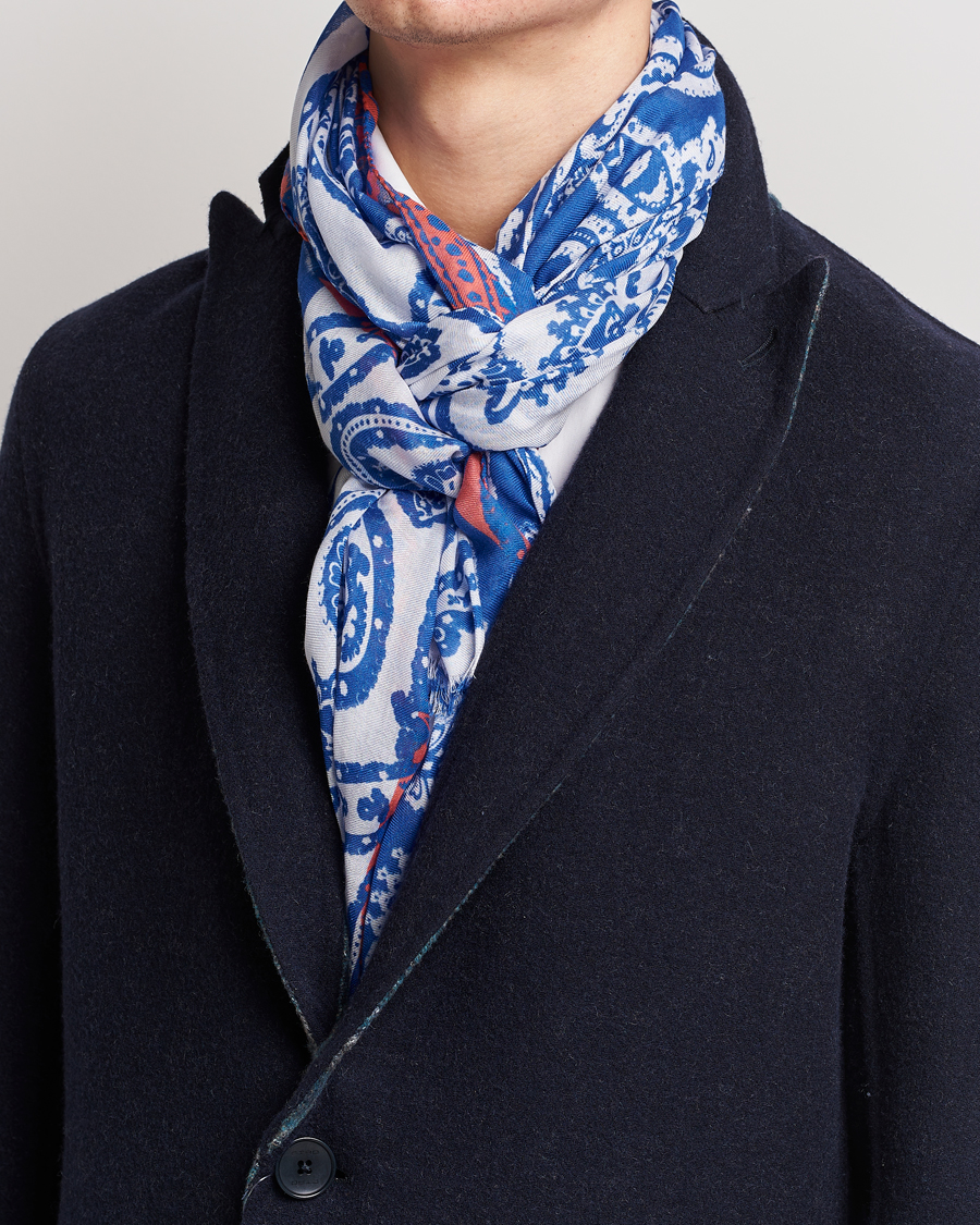 Uomini | Etro Shaal Nur Cashmere Blend Scarf Blue | Etro | Shaal Nur Cashmere Blend Scarf Blue