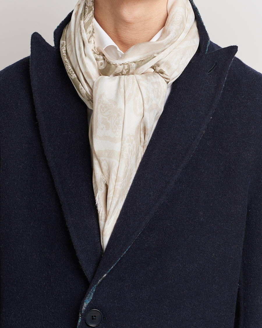 Uomini | Etro Shaal Nur Cashmere Blend Scarf White | Etro | Shaal Nur Cashmere Blend Scarf White