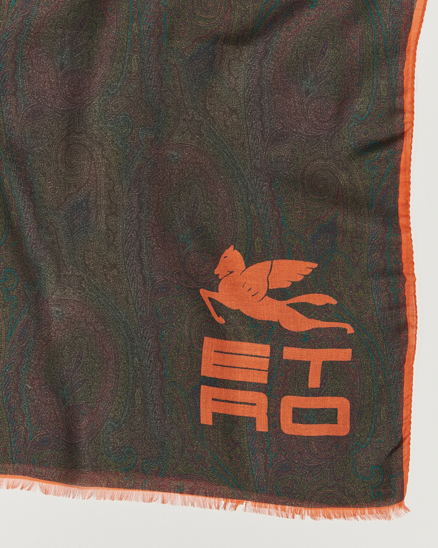 Uomini | Etro Shaal Nur Cashmere Blend Paisley Scarf Dark Brown | Etro | Shaal Nur Cashmere Blend Paisley Scarf Dark Brown