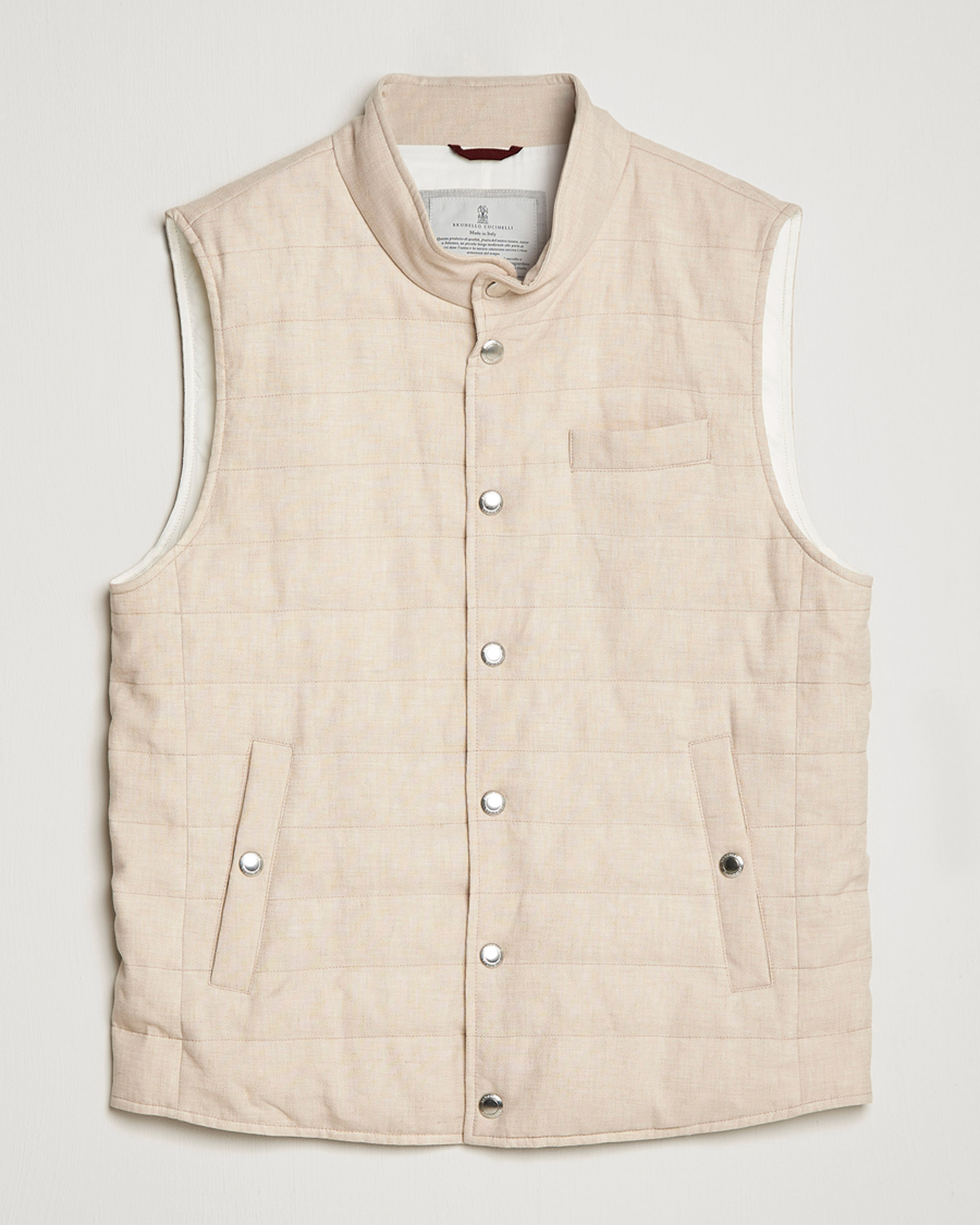 Uomini | Gilet | Brunello Cucinelli | Cotton/Linen Gilet Light Beige