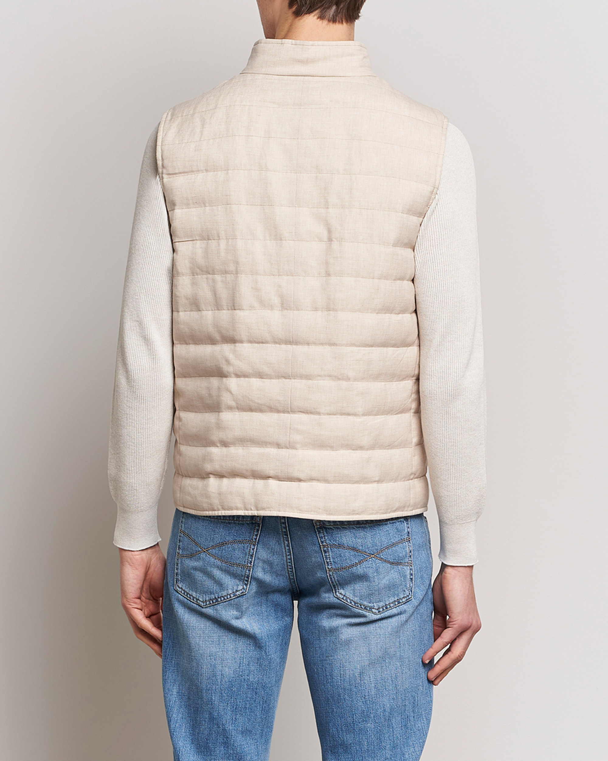 Uomini | Gilet | Brunello Cucinelli | Cotton/Linen Gilet Light Beige