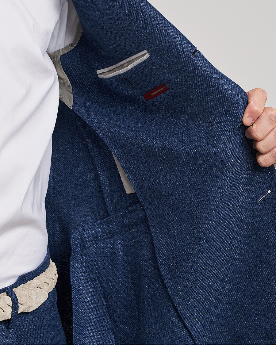Uomini | Abiti | Brunello Cucinelli | Linen/Silk Suit Royal Blue