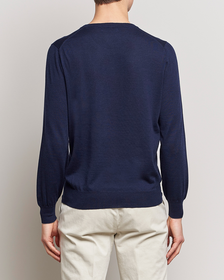 Uomini | Maglieria | Brunello Cucinelli | Cashmere/Wool Crew Neck Sweater Navy