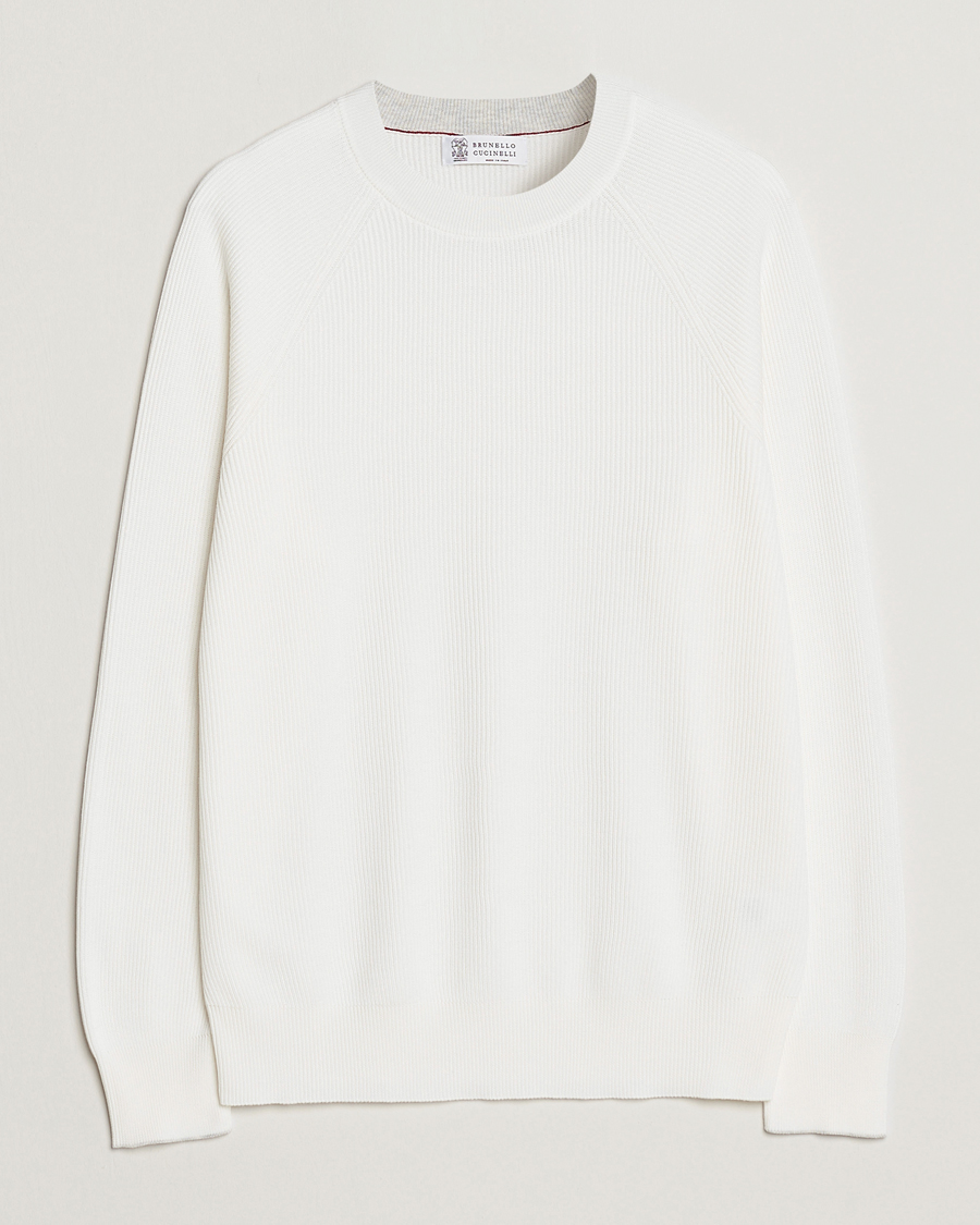 Uomini | Maglieria | Brunello Cucinelli | Rib Stitch Crew Neck Sweater Panama
