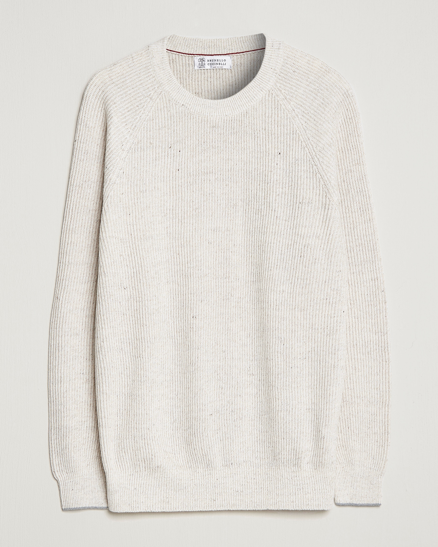 Uomini | Maglieria | Brunello Cucinelli | Chine Rib Sweater Light Beige