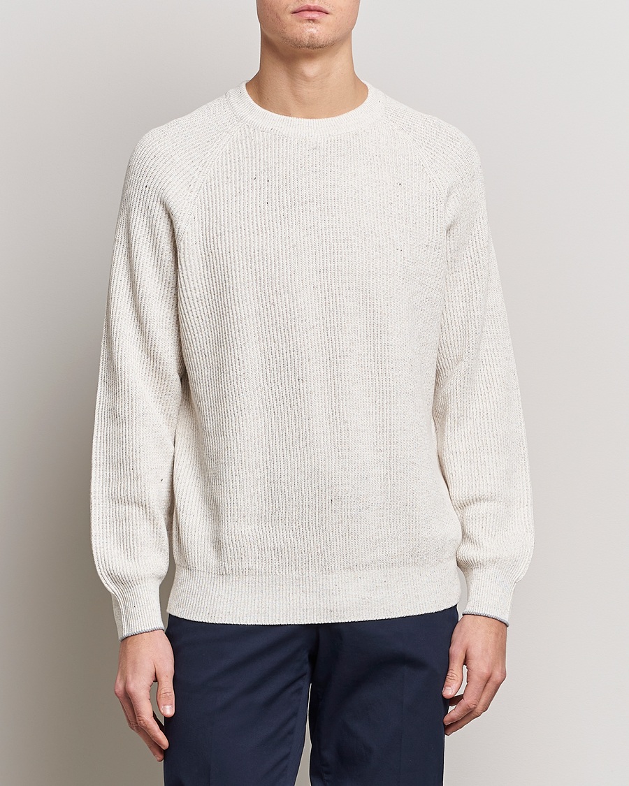 Uomini | Maglieria | Brunello Cucinelli | Chine Rib Sweater Light Beige