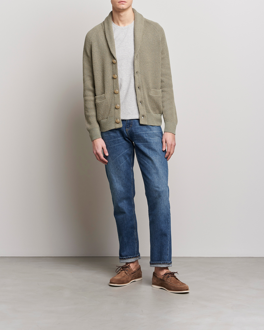 Uomini | Maglieria | Brunello Cucinelli | Heavy Rib Cardigan Olive