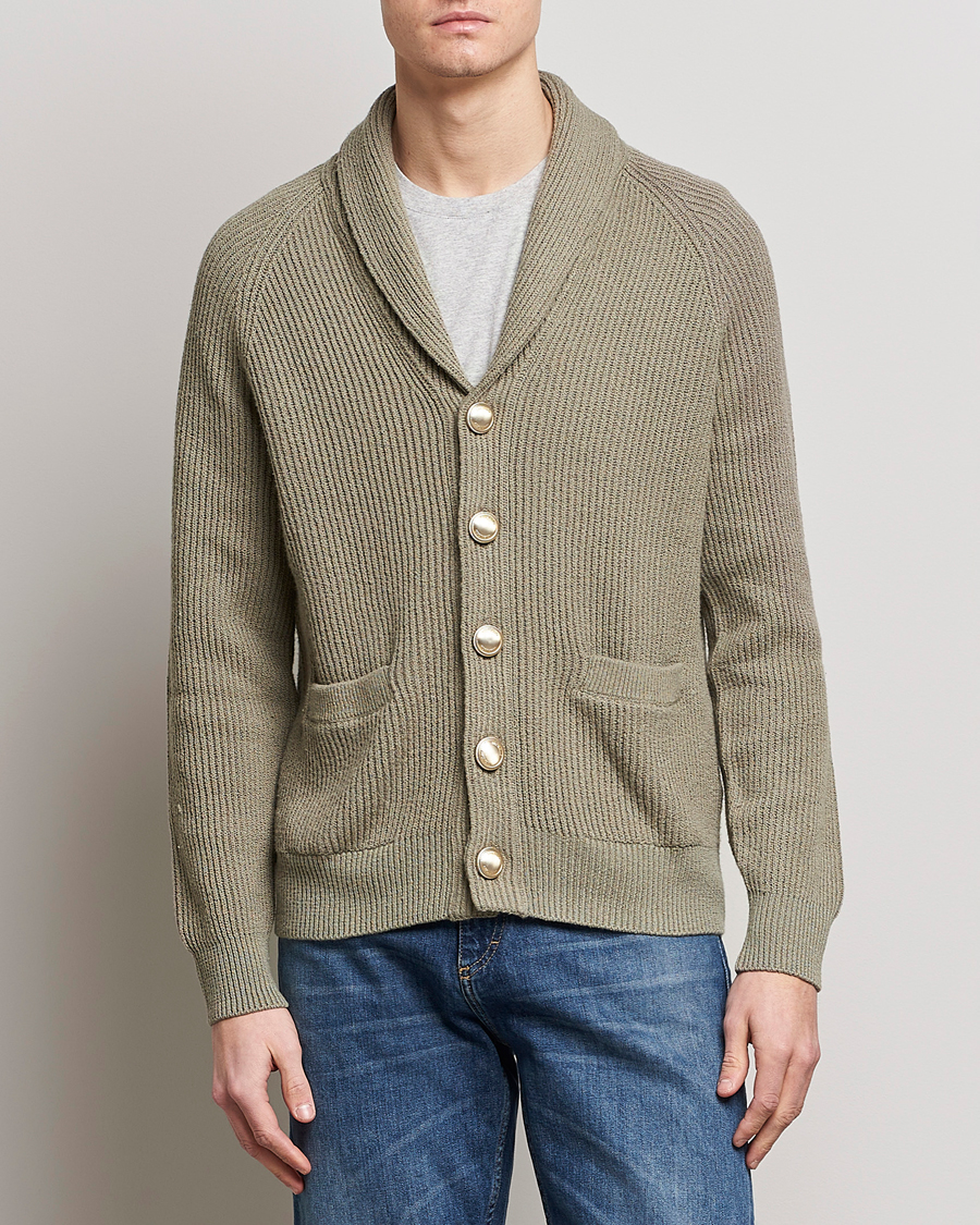 Uomini | Maglieria | Brunello Cucinelli | Heavy Rib Cardigan Olive