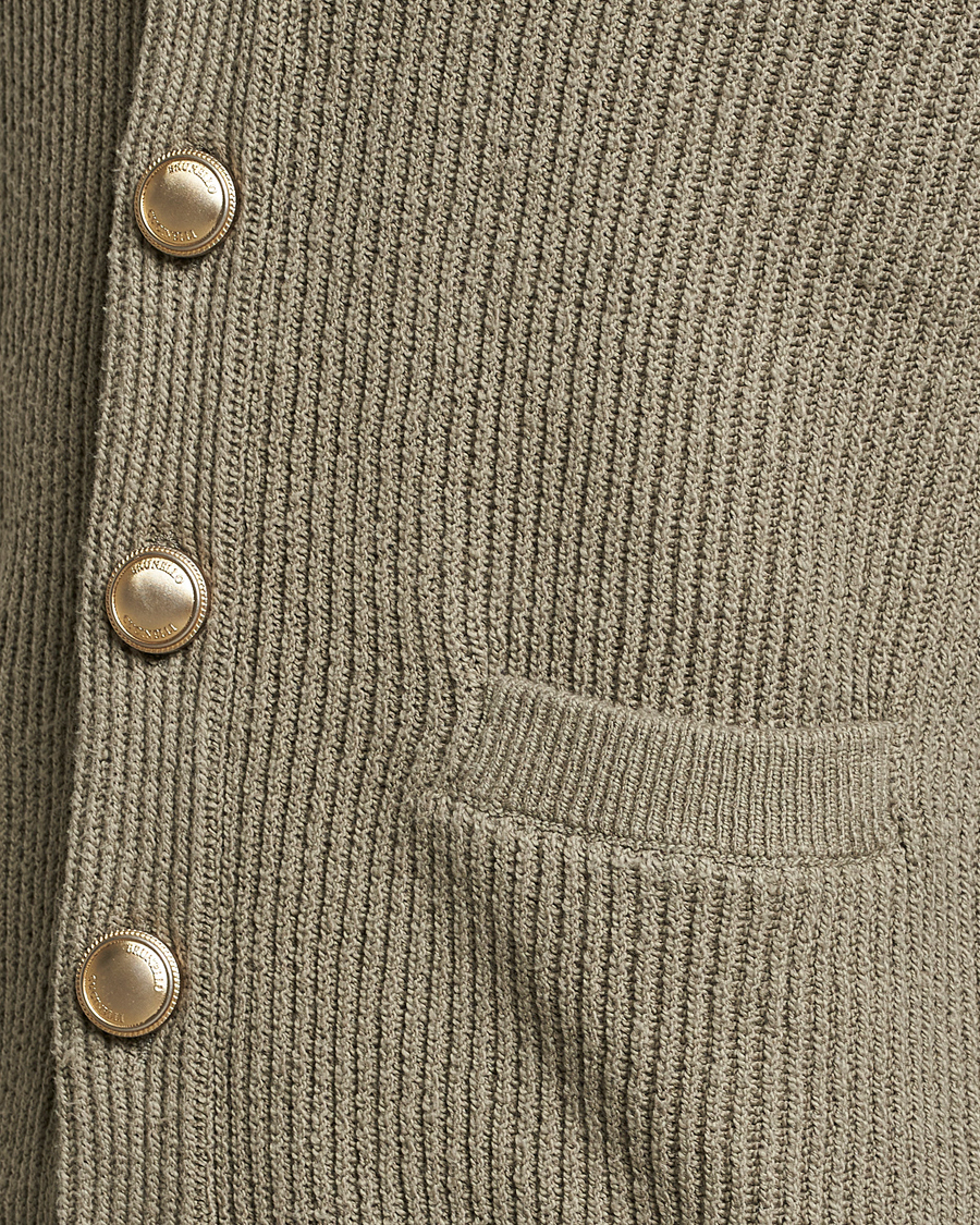 Uomini | Maglieria | Brunello Cucinelli | Heavy Rib Cardigan Olive