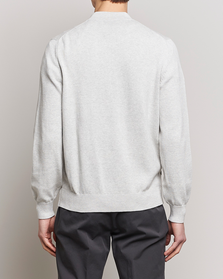 Uomini | Maglieria | Brunello Cucinelli | Knitted Zip Blouson Pearl Grey