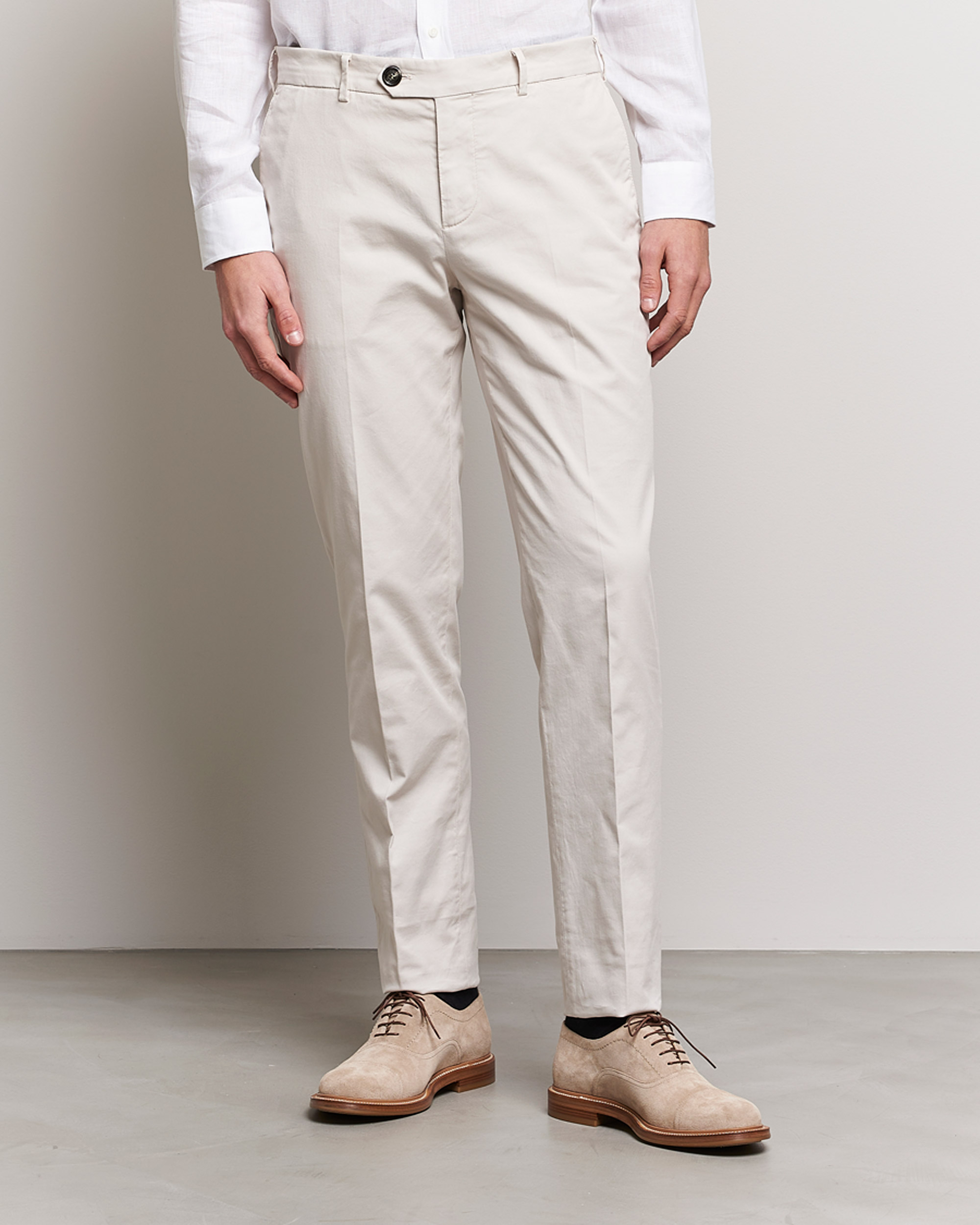 Uomini | Pantaloni | Brunello Cucinelli | Slim Fit Cotton Chinos Off White