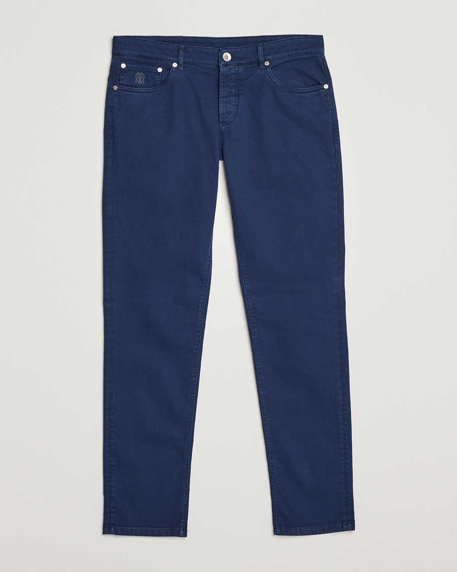 Uomini | Pantaloni | Brunello Cucinelli | Slim Fit 5-Pocket Pants Dark Blue