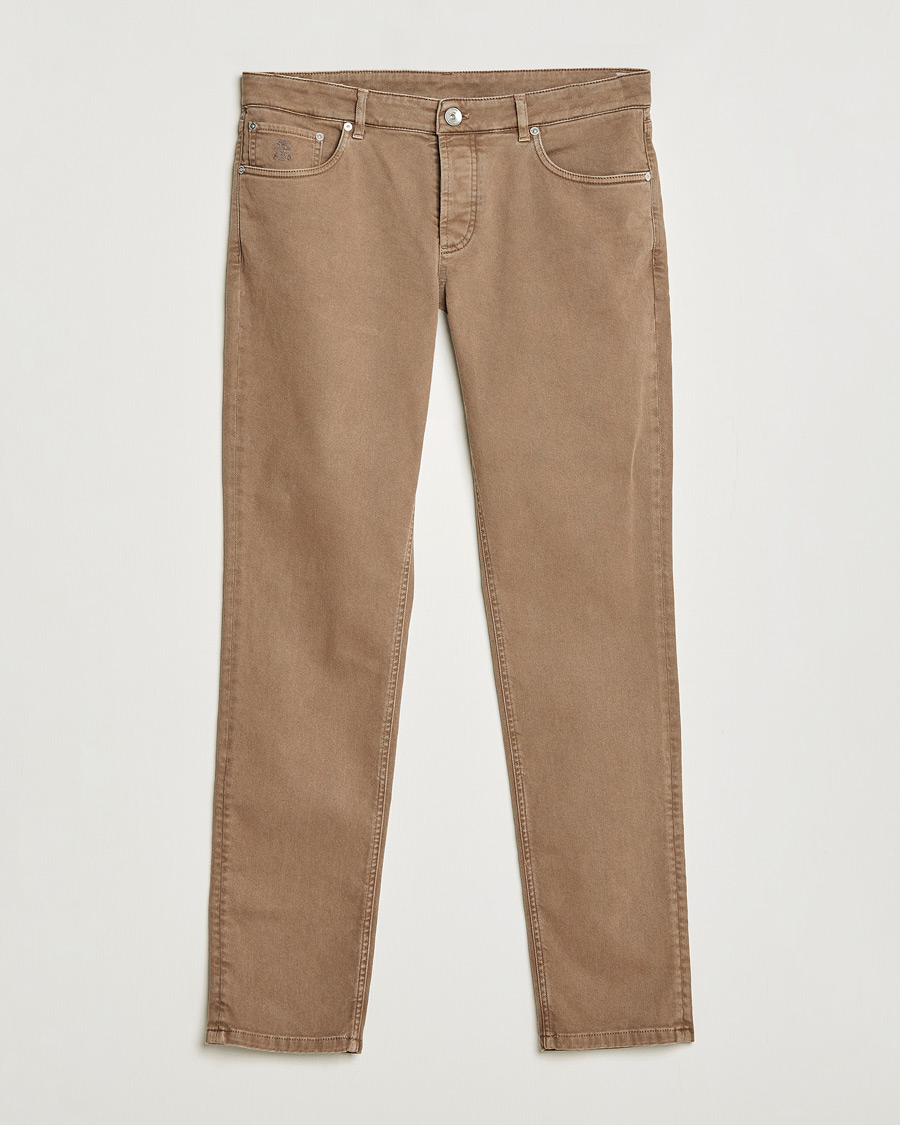 Uomini | Pantaloni | Brunello Cucinelli | Slim Fit 5-Pocket Pants Beige