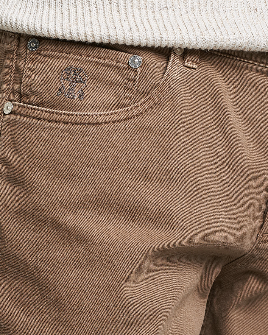 Uomini | Pantaloni | Brunello Cucinelli | Slim Fit 5-Pocket Pants Beige