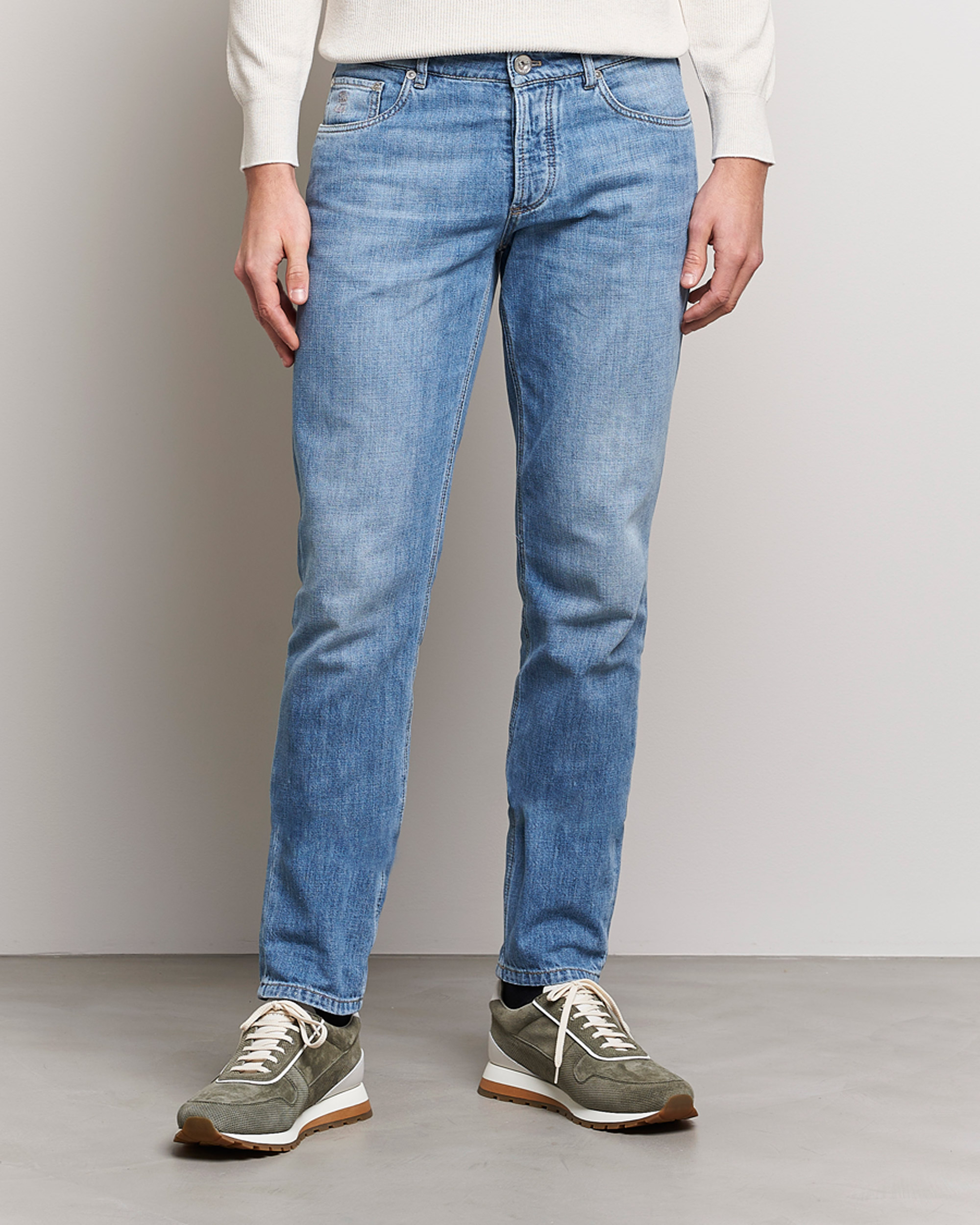 Uomini | Jeans | Brunello Cucinelli | Slim Fit Jeans Medium Wash