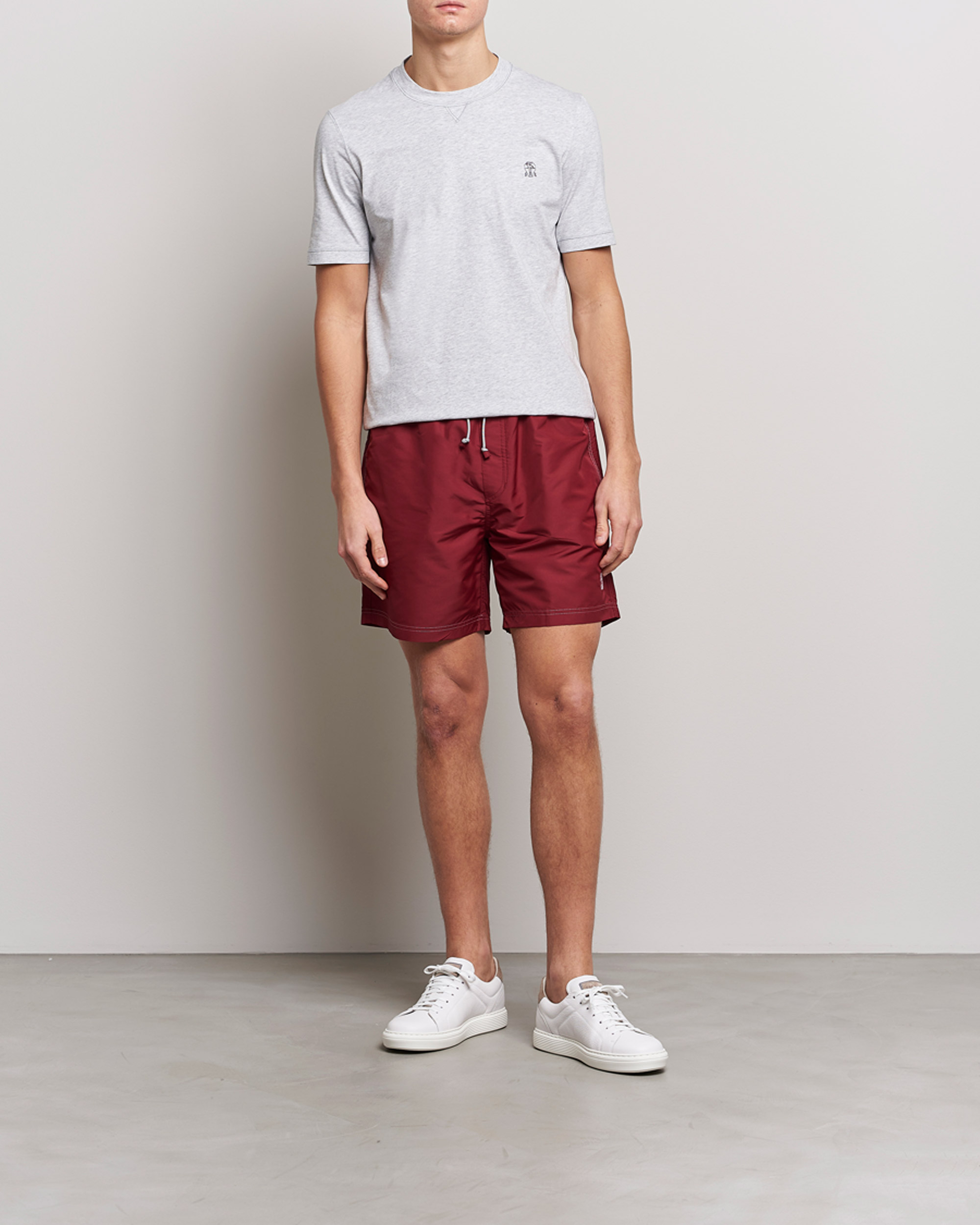 Uomini | Costumi da bagno | Brunello Cucinelli | Nylon Swim Trunks Burgundy