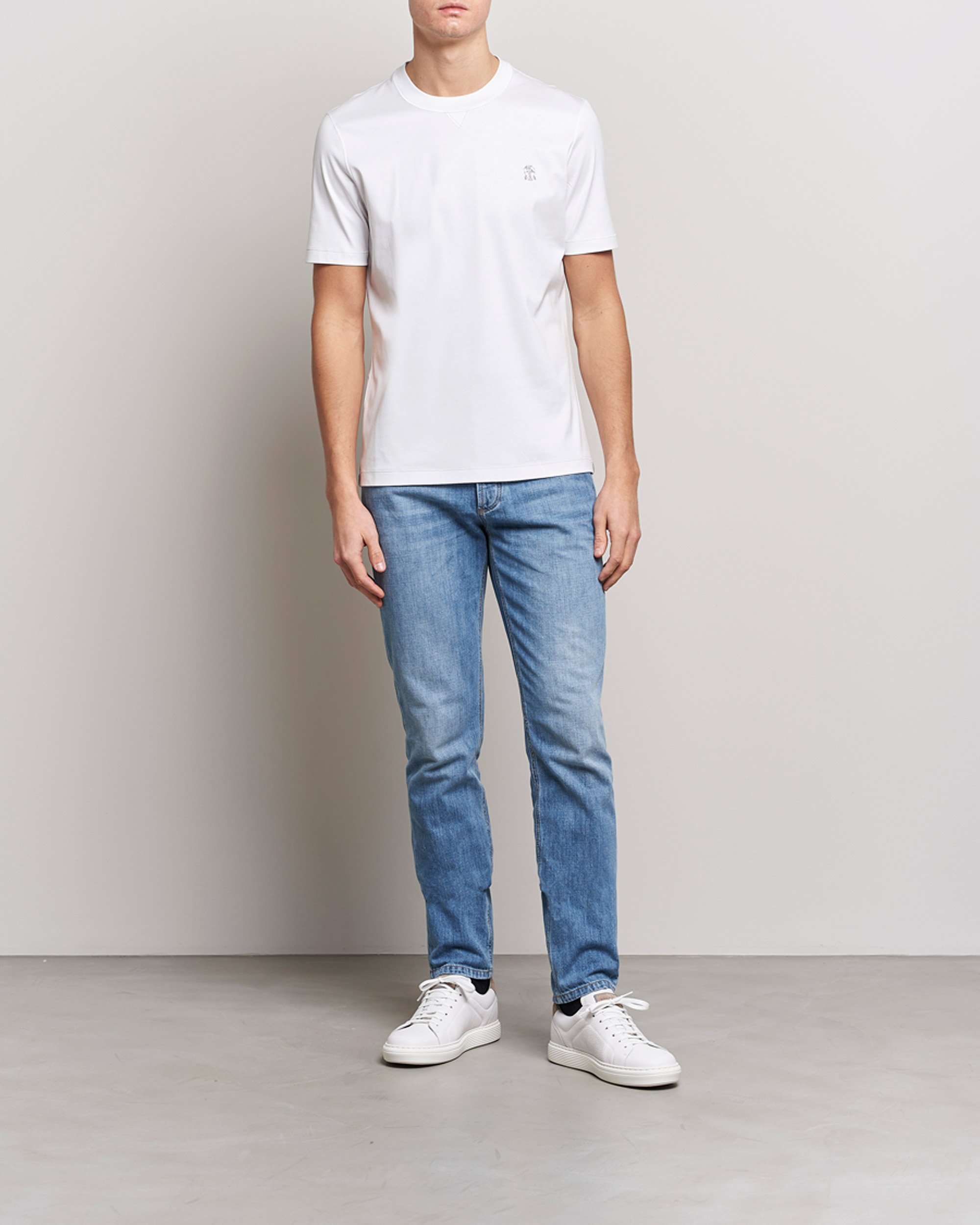 Uomini | T-shirt | Brunello Cucinelli | Short Sleeve Logo T-shirt White