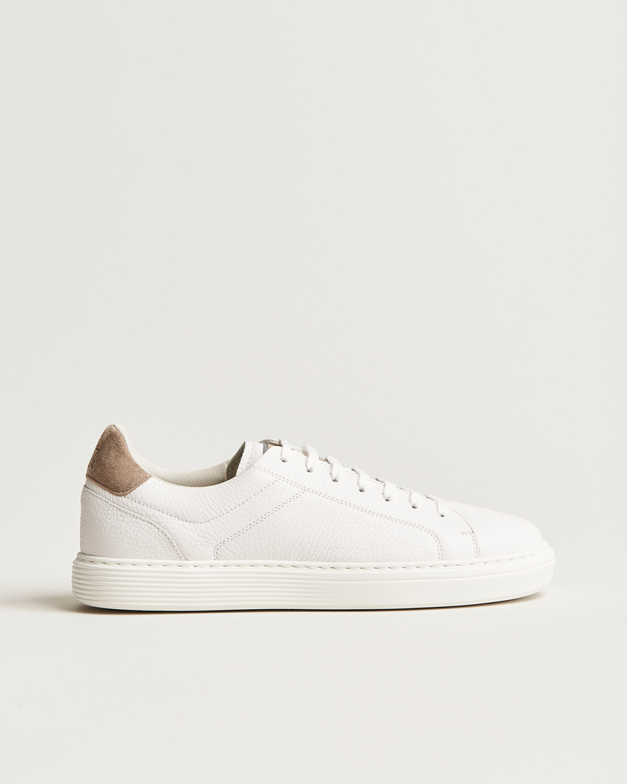 Uomini | Brunello Cucinelli Classic Sneakers White Grain Calf | Brunello Cucinelli | Classic Sneakers White Grain Calf