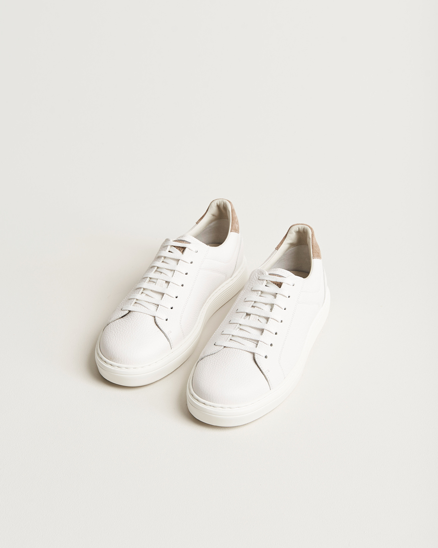 Uomini | Brunello Cucinelli Classic Sneakers White Grain Calf | Brunello Cucinelli | Classic Sneakers White Grain Calf