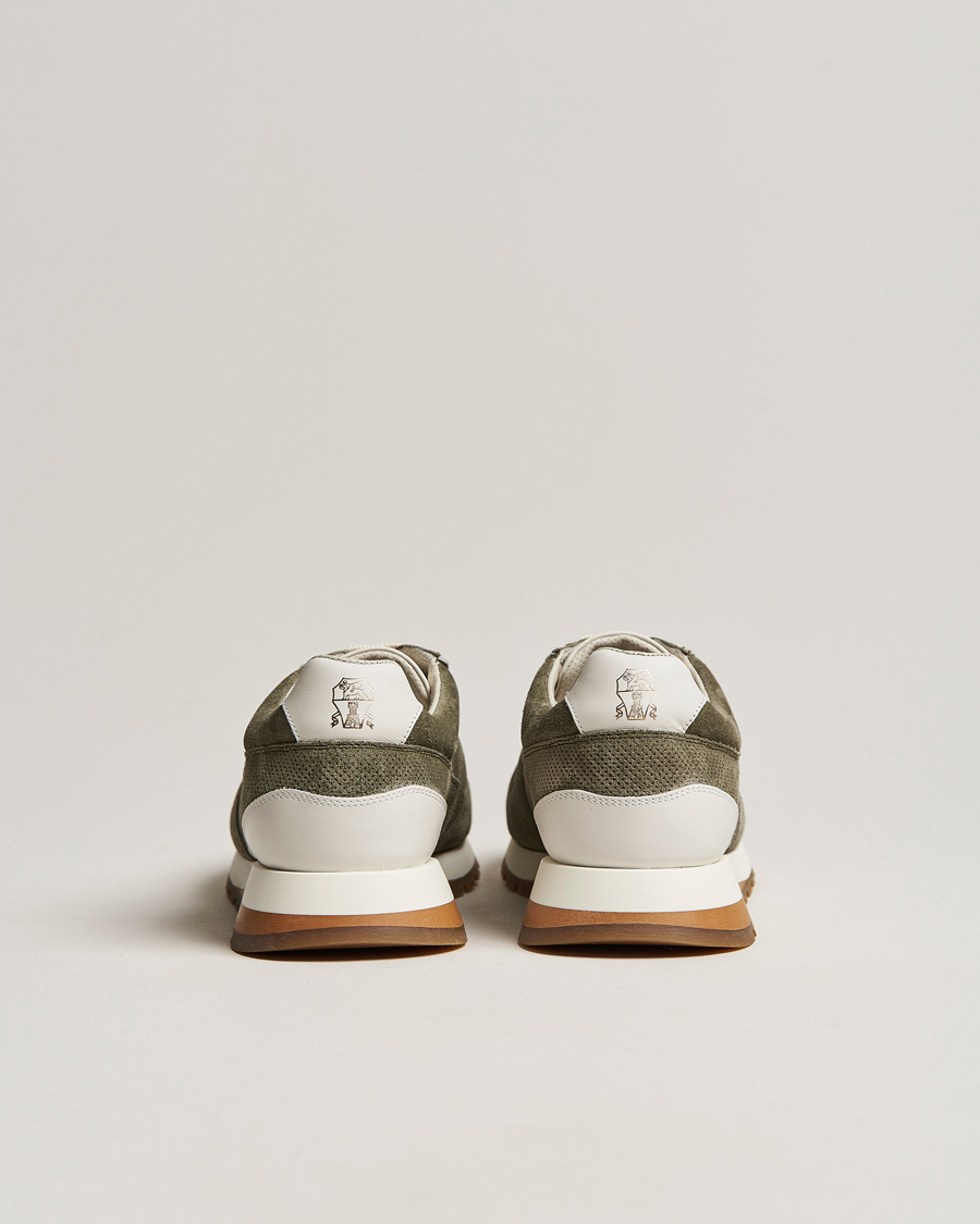 Uomini | Brunello Cucinelli Perforated Running Sneakers Olive | Brunello Cucinelli | Perforated Running Sneakers Olive