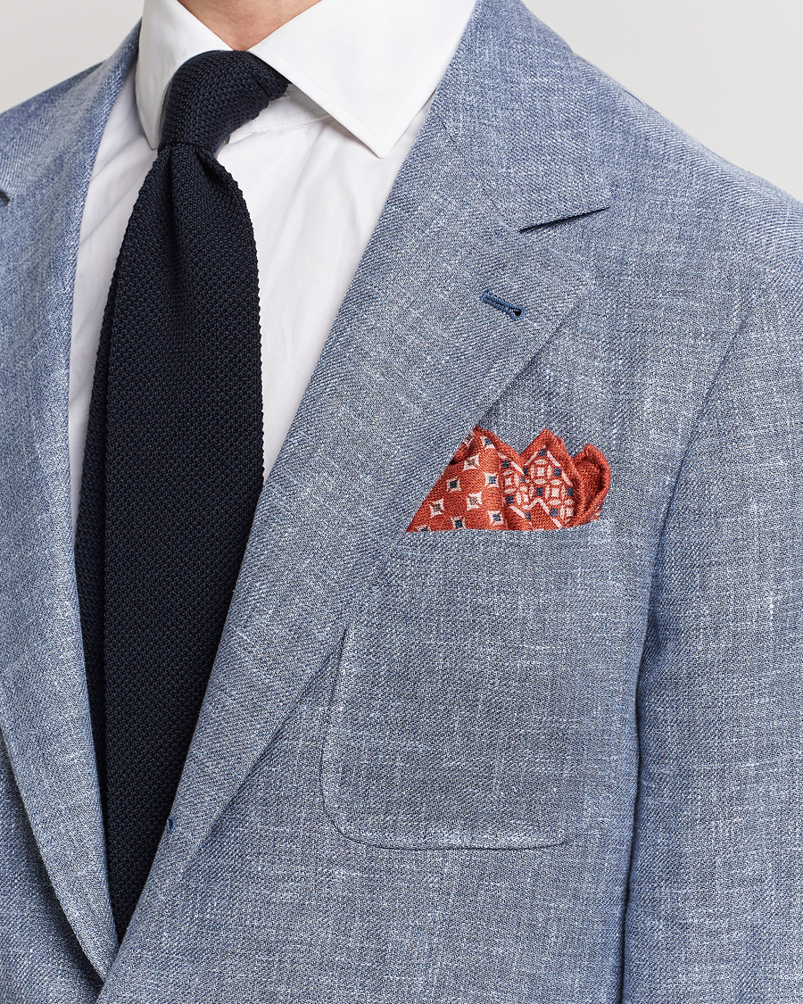 Uomini | Brunello Cucinelli Silk Pocket Square Orange | Brunello Cucinelli | Silk Pocket Square Orange