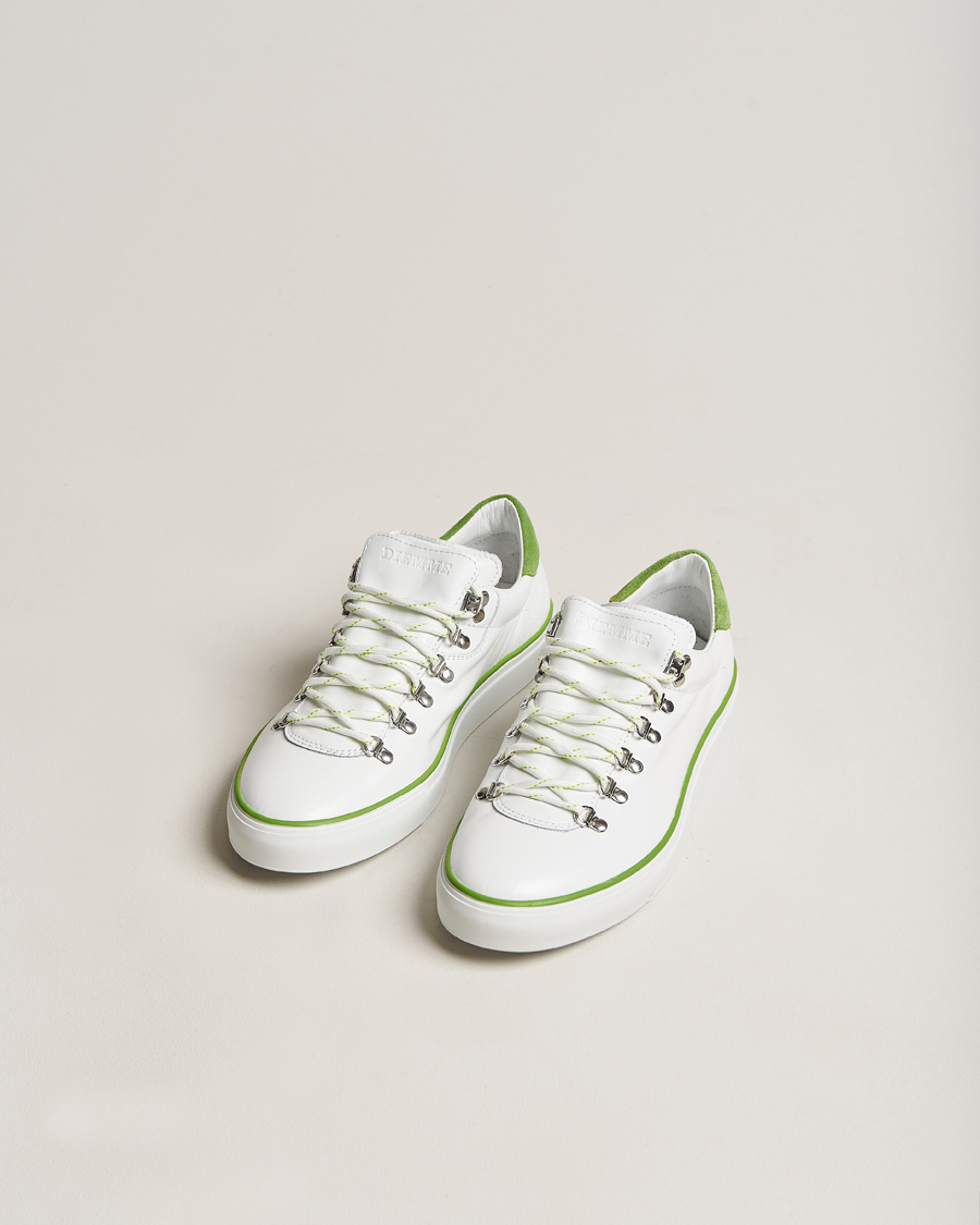 Uomini | Diemme Marostica Low Sneaker White Nappa Lime | Diemme | Marostica Low Sneaker White Nappa Lime