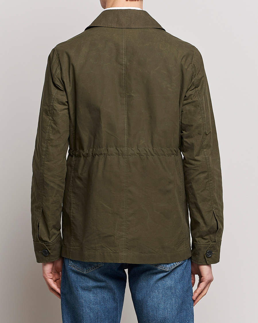 Uomini | Giacche | Oscar Jacobson | Balder Waxed Field Jacket Dark Green