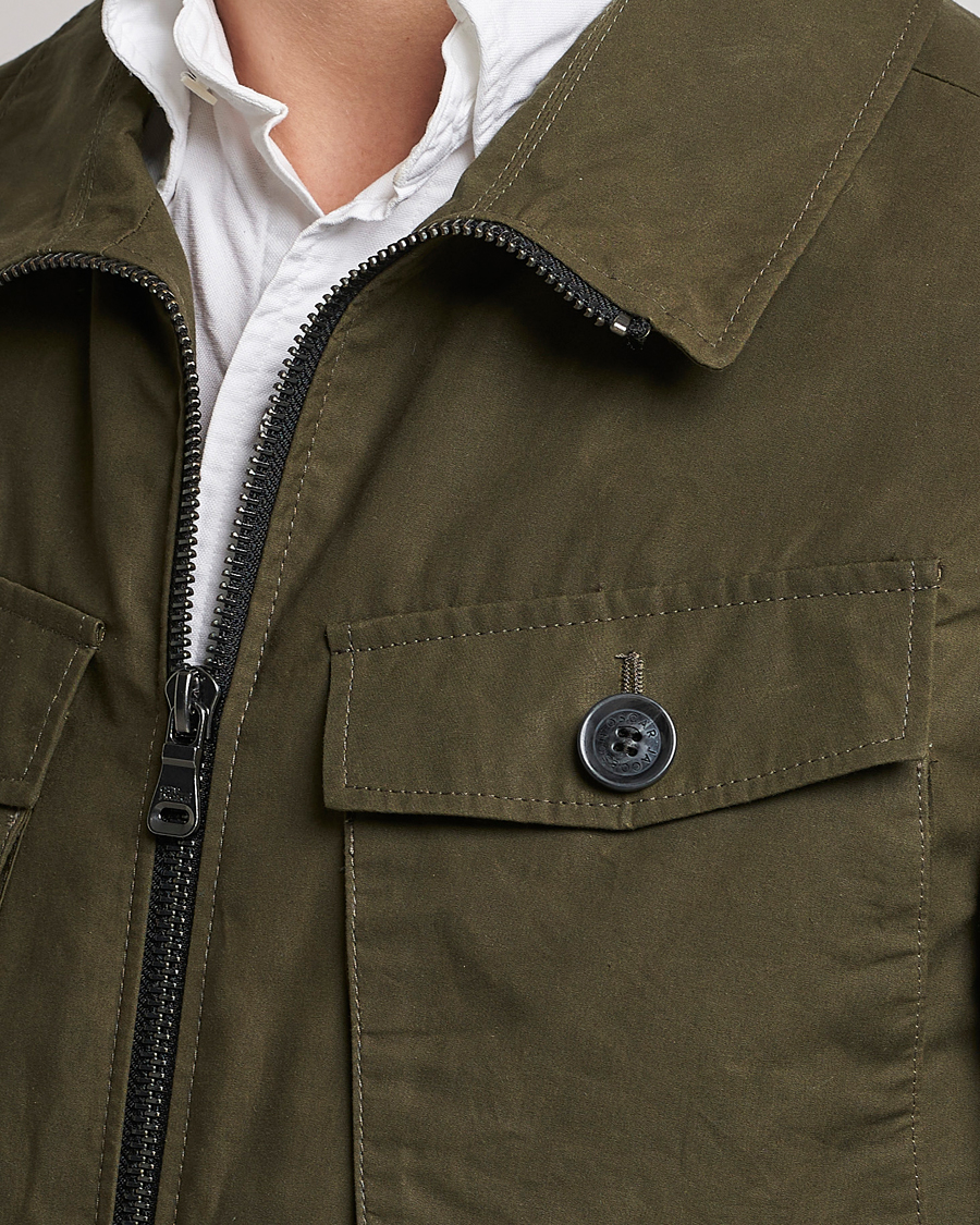 Uomini | Giacche | Oscar Jacobson | Balder Waxed Field Jacket Dark Green
