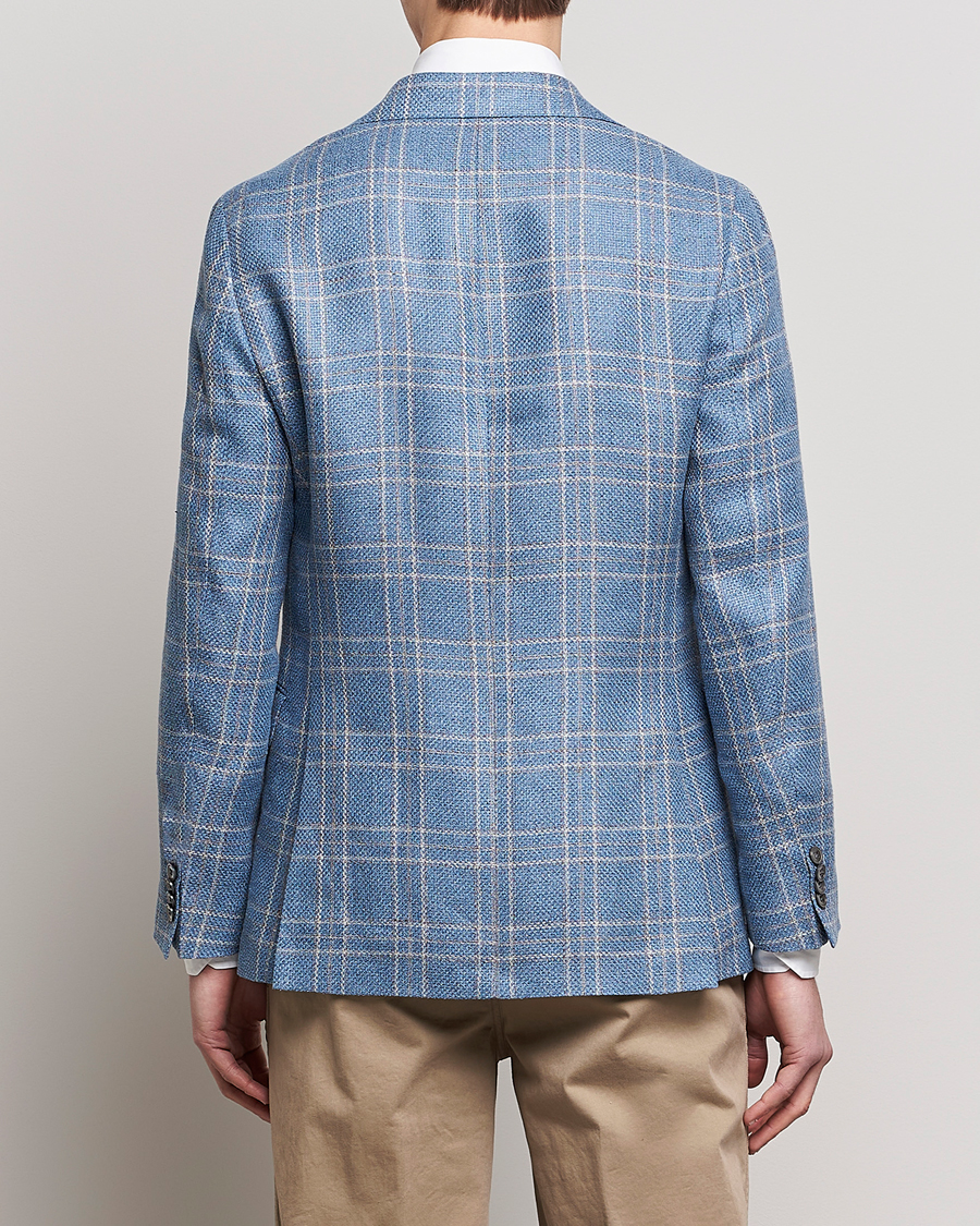 Uomini | Blazers | Oscar Jacobson | Fogerty Soft Cotton/Linen/Wool Blazer Light Blue