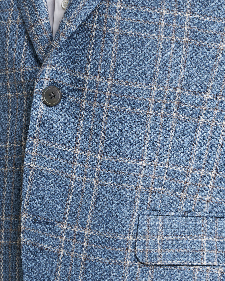 Uomini | Blazers | Oscar Jacobson | Fogerty Soft Cotton/Linen/Wool Blazer Light Blue