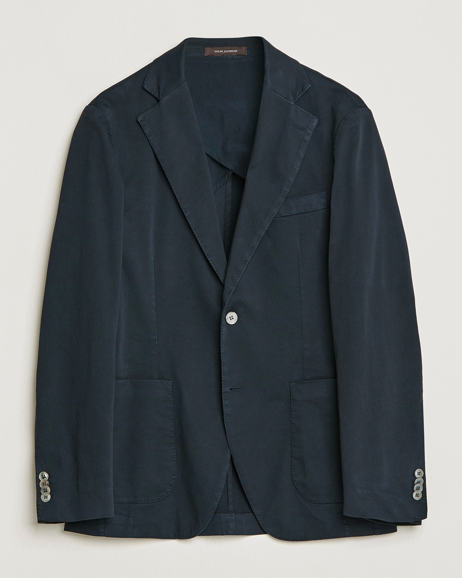 Uomini | Blazers | Oscar Jacobson | Egel Cotton Blazer Navy