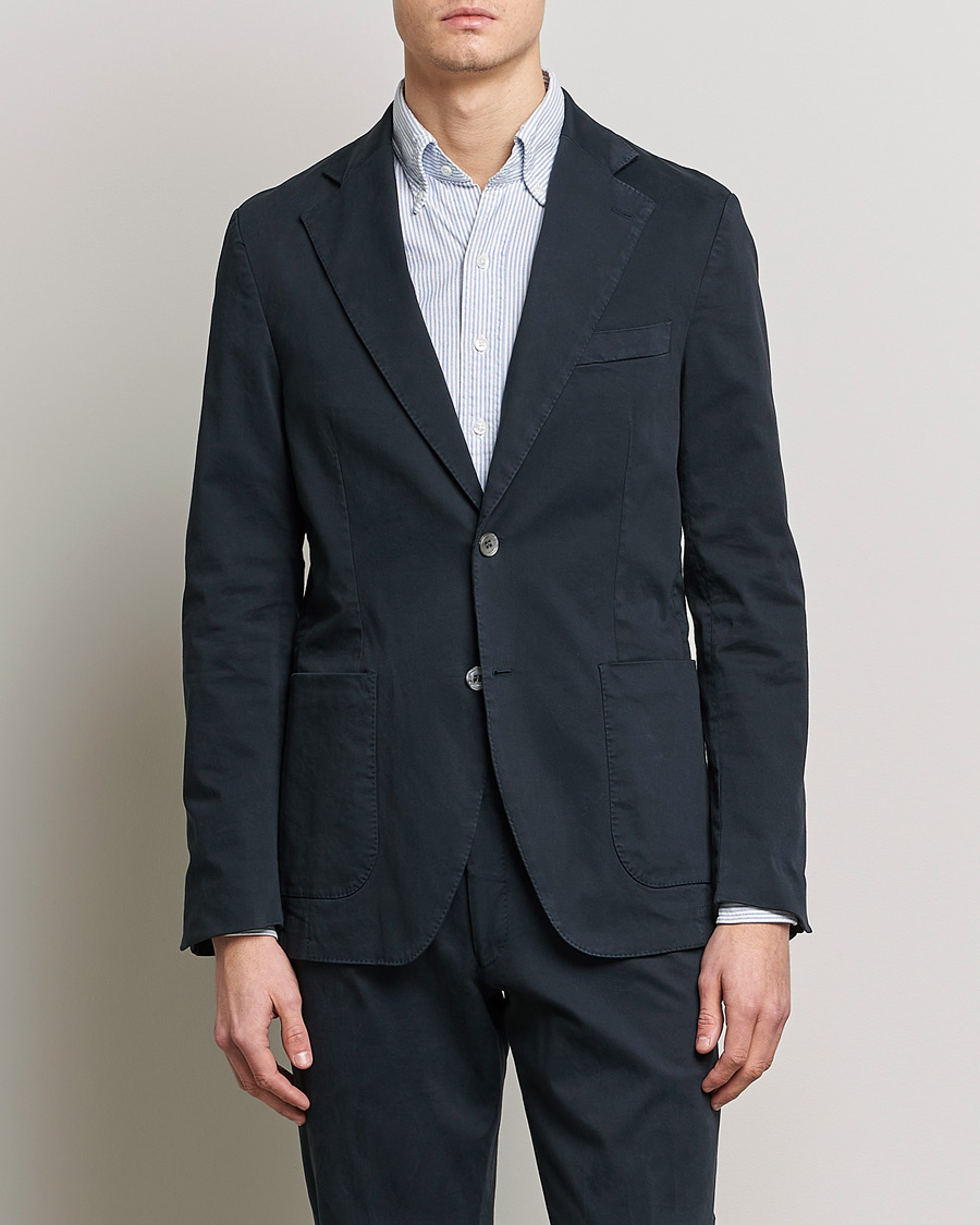 Uomini | Blazers | Oscar Jacobson | Egel Cotton Blazer Navy