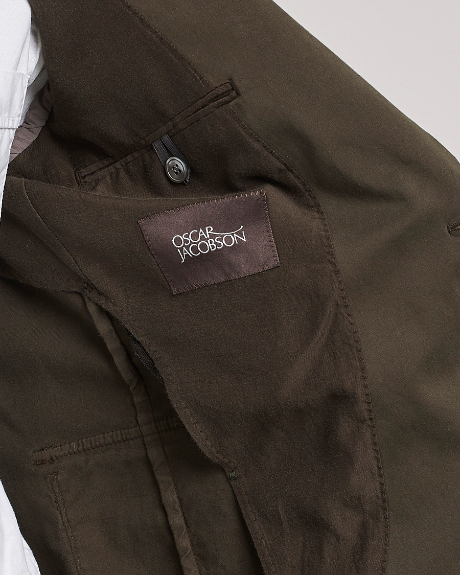 Uomini | Blazers | Oscar Jacobson | Friso Cotton Safari Blazer Dark Green